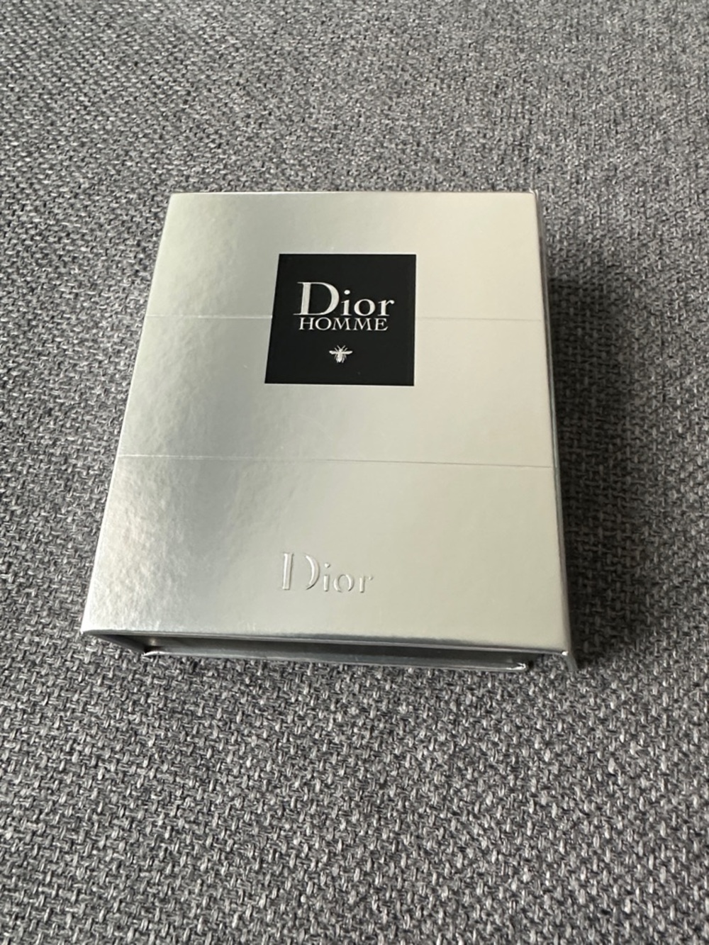 Dior Homme Metallic Silver gift Box with Black Logo
